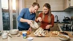 Eisberg-Torte einfach backen: Rezept mit Backpflaumen, Walnüssen und Sauerrahm-Creme