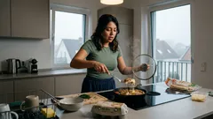 Faules Chachapuri aus der Pfanne: lavash, käse und eier in nur 10 minuten